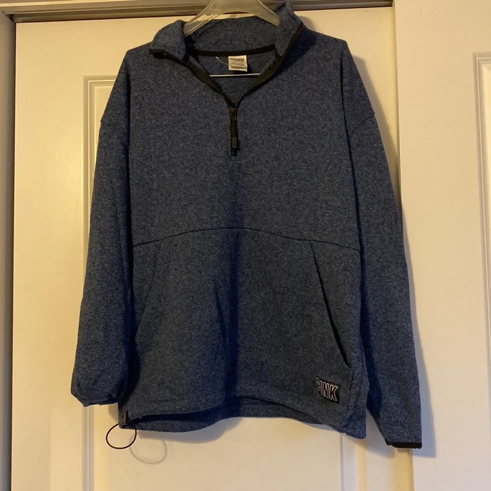 NWOT PINK Victoria’s Secret Half Zip Fleece Lined Sweatshirt - Picture 1 of 6